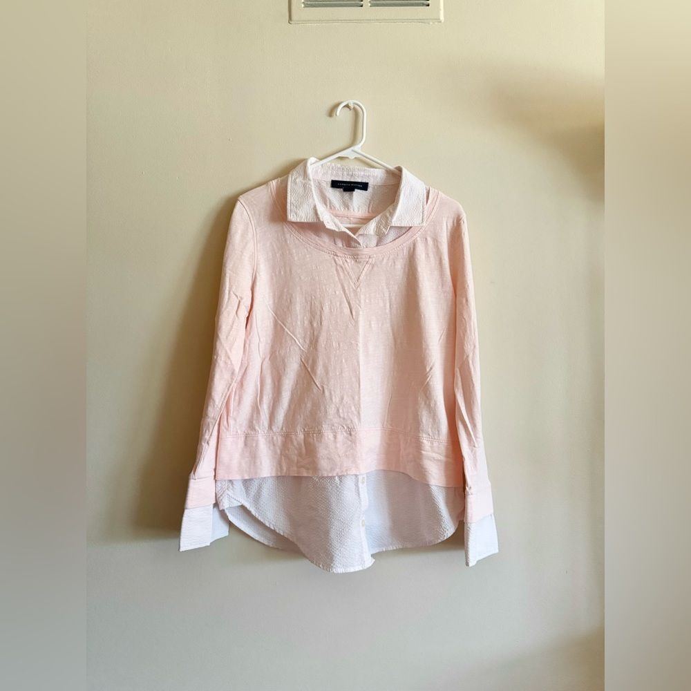 Tommy Hilfiger pink layered polo shirt (women’s medium)